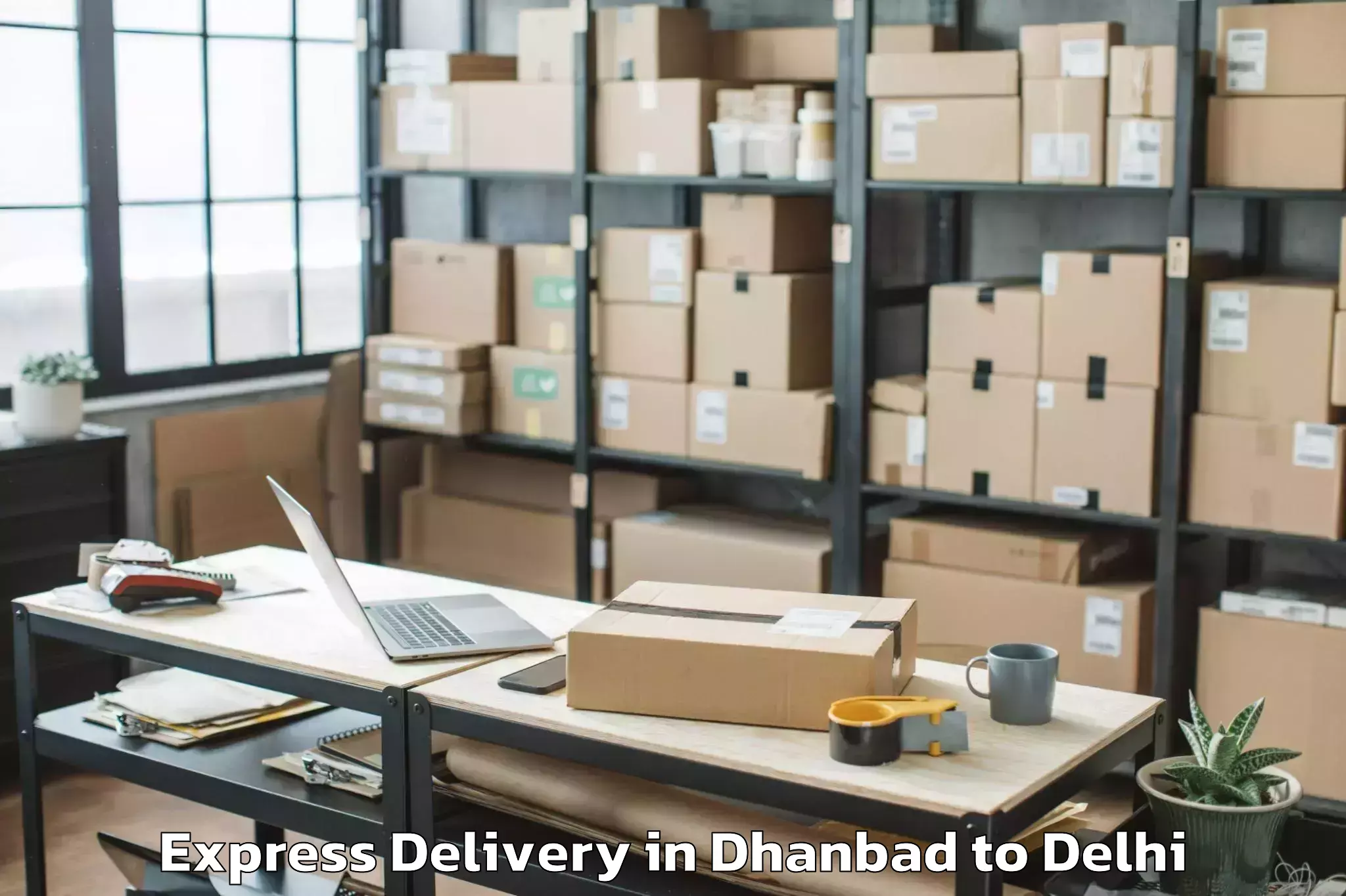 Easy Dhanbad to Unity One Mall Cbd Shahdara Express Delivery Booking